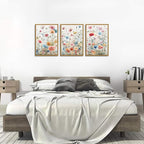 KISSFOX Colorful Wildflower Canvas Wall Art Set Of 3 Flowers Pictures Prints - Image 6