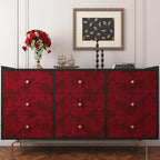 YENHOME 17.7"X393" Dark Red Wallpaper Stick and Peel, Vintage Velvet Wallpaper - Image 4