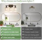 Indoi 3 Light Bathroom Light Fixtures, Oil-Rubbed Bronze Modern Vanity Lights - Image 2