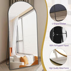Prywot Arched Full Length Mirror, Modern Full Body Mirrors - Image 6