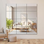 Delma Frameless Mirror Tiles 16"x12"x12 Pcs Wall Mounted, Shatter Resistant - Image 8