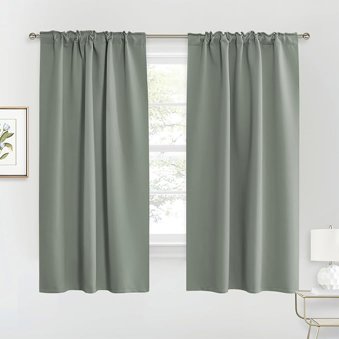 RYB HOME Blackout Curtains for Living Room, Farmhouse Back Tab& Rod Pocket by RYBHOME