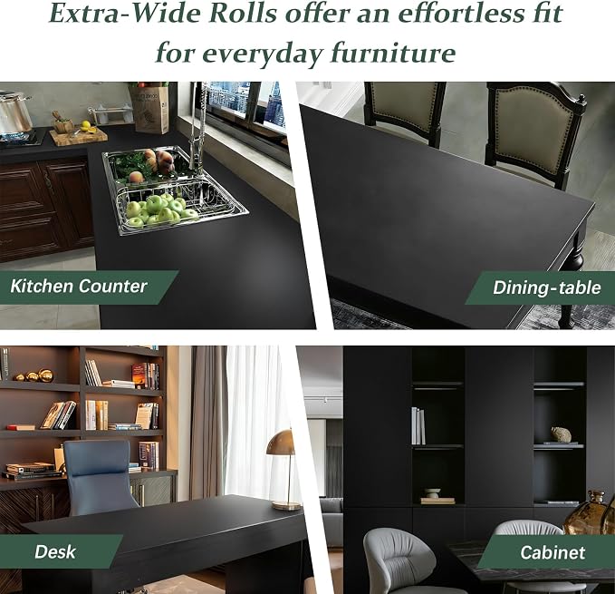 Dimoon 118''x23.6'' Peel and Stick Wallpaper Black Contact Paper - Image 5