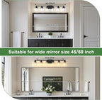 DORESshop Bathroom Light Fixtures, 6-Light Matte Black Bathroom Lighting - Image 2