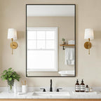 FICTOR Bathroom Vanity Mirror-Black, Shatterproof & Anti-Rust, Wall Mount by FICTOR