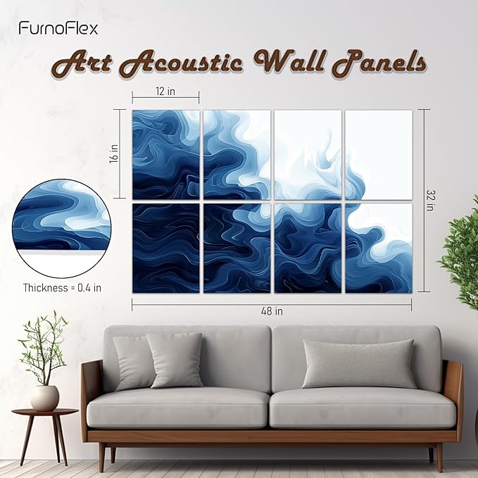FurnoFlexArt Acoustic Panels Tiles Decorative Room Sound Proof Foam Absorbing - Image 2