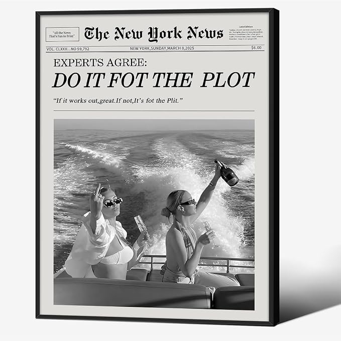 Black and White Fashion Hot Girl Poster Fun Do It by Unknown