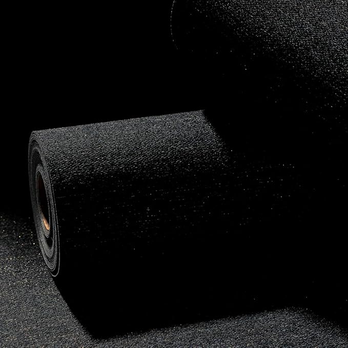 Black and Gold Peel and Stick Wallpaper Slight Velvety Feeling Woven Fabric - Image 2