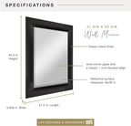 MCS Simplicity 21.5x25.5 Large Wall Mirror, Vertical & Horizontal Wall Hanging - Image 3