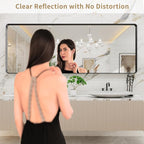 LOAAO 84x32 Inch Black Metal Framed Bathroom Mirror - Image 2