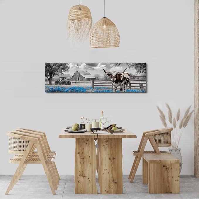 Highland Cow Wall Art Country Barn Truck Pictures - Image 6