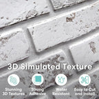 Commomy 3D Peel and Stick Brick, Ultralight Thin PVC Faux Brick Wall Panels - Image 2