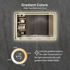 Bathroom Mirror with Lights, 60x40 Inch Gradient Front and Backlit Mirror - Image 3