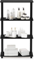 Furinno TURN-S-TUBE Storage Shelves, 4-Tier Book Shelf, Corner Shelf, Toolless - Image 3