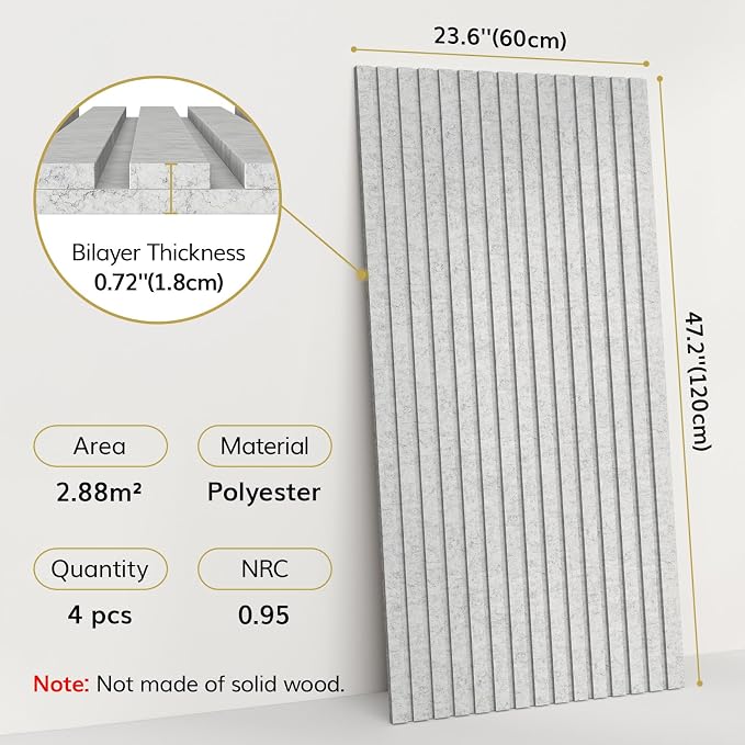 TONOR Dual-Layer Thickened Acoustic Wall Panels Self Adhesive, 4 Pack - Image 2