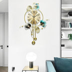 Wall Clocks for Living Room Decor, Unique 3D Metal Iron Ginkgo Leaf Wall Art - Image 3