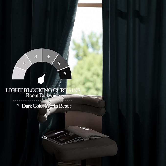 NICETOWN Greyish Blue Velvet Curtains, Luxury and Soft Thermal Insulated Velvet - Image 5