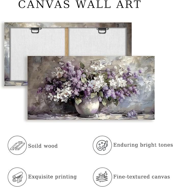 SERIMINO Large Wall Art for Living Room, Still Life Flowers Canvas Prints - Image 4