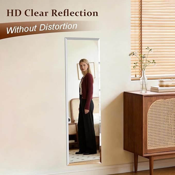 Frameless Mirror Full Length 56”x21”| Wall Mount Mirror Full Length Beveled - Image 4