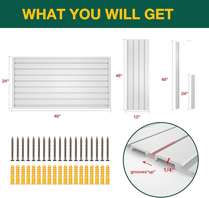 Yuzzy Slat Wall Paneling 2 x 4ft, Garage Slatwall Panel Wall Storage Systems - Image 4