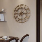 Cuspin 24 Inch Wall Clock Bronze, Large Rustic Decorative Metal Wall Clock - Image 3