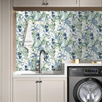 Floral Wallpaper Peel and Stick Blue Flower Contact Paper 16.9inch x 393.7inch - Image 4