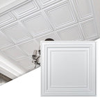 Art3d 12-Pack PVC Drop Ceiling Tiles, 2ft x 2ft, Bright White Finish by Art3d