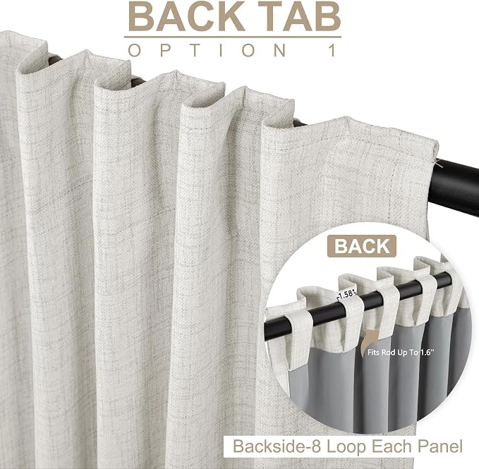 100% Blackout Shield Linen Blackout Curtains - Image 4