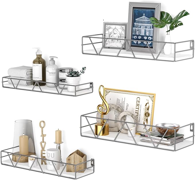 Amaoot Floating Shelves Set of 3, Home Wood Wall Shelf, Farmhouse Shelf by Amoot