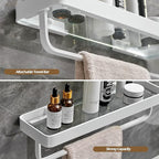 VOLPONE Bathroom Shelves Wall Mounted 2 Tier Glass Floating Shelf - Image 5