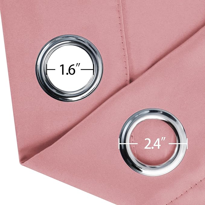 LEMOMO Pink Thermal Blackout Curtains/42 x 72 Inch/Set of 2 Panels Room - Image 5