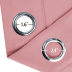LEMOMO Blackout Curtains 66 x 54 Inch Long Pink Curtains Set of 2 Panels Room - Image 5