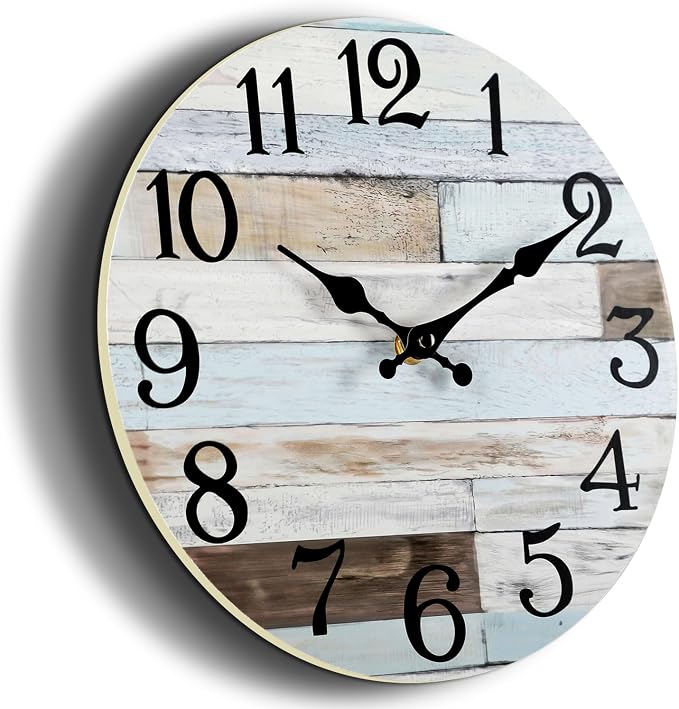 KECYET Wall Clock Battery Operated 10 Inch Silent Non-Ticking Coastal Country - Image 9