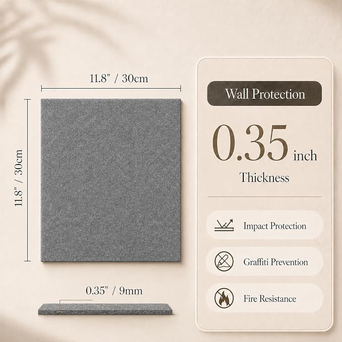 Large Cork Boards for Walls – 48" x 36" Self Adhesive Felt Wall Tiles - Image 2