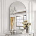 28" x 36" Silver Arched Mirror, Large Arch Bathroom Vanity Mirror, Modern by Minuover