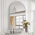 28" x 36" Silver Arched Mirror, Large Arch Bathroom Vanity Mirror, Modern by Minuover