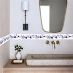 Purple Floral Wallpaper Border 196x4 Inch Peel and Stick Wall Border Self - Image 3