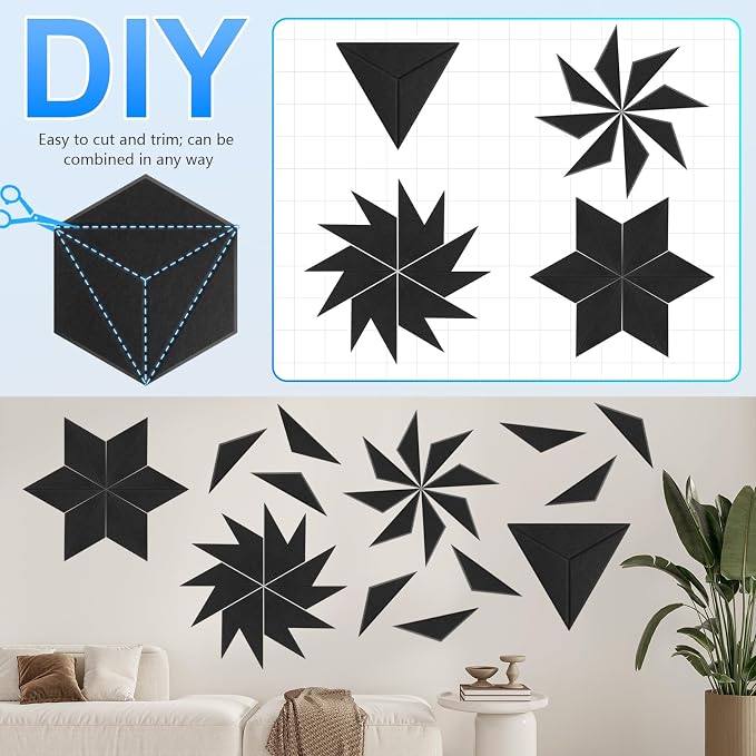 18 Pack Hexagon Acoustic Panels, DIY Sound Proof Foam Panels - Image 6