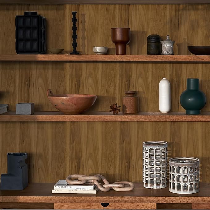 Wood Contact Paper Peel and Stick, Thicken Vintage Brown Wood Grain Wallpaper - Image 6