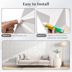 Giantex 100 Pack 3D Wall Panels, Lightweight Waterproof, DIY Cut & Paint - Image 6