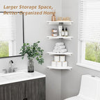 Forbena Corner White Floating Book Shelves - Image 3