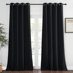 NICETOWN Blackout Black Curtain & Drape 90 inches Long by NICETOWN