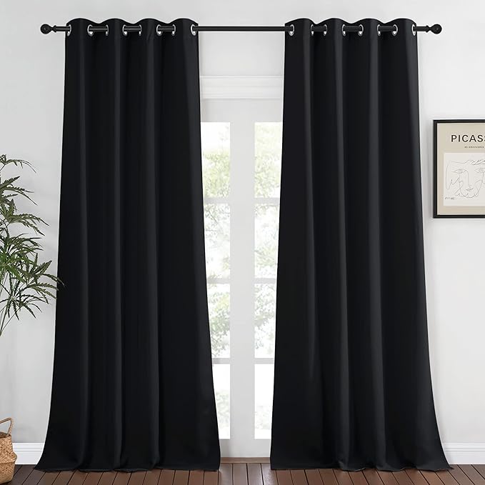 NICETOWN Black Out Curtain for Bedroom 102 inches Long, Grommet Thermal by NICETOWN