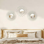 3 Pack Metal Mirrors for Wall Sunburst Wall Mirrors Home Décor Decorative - Image 5
