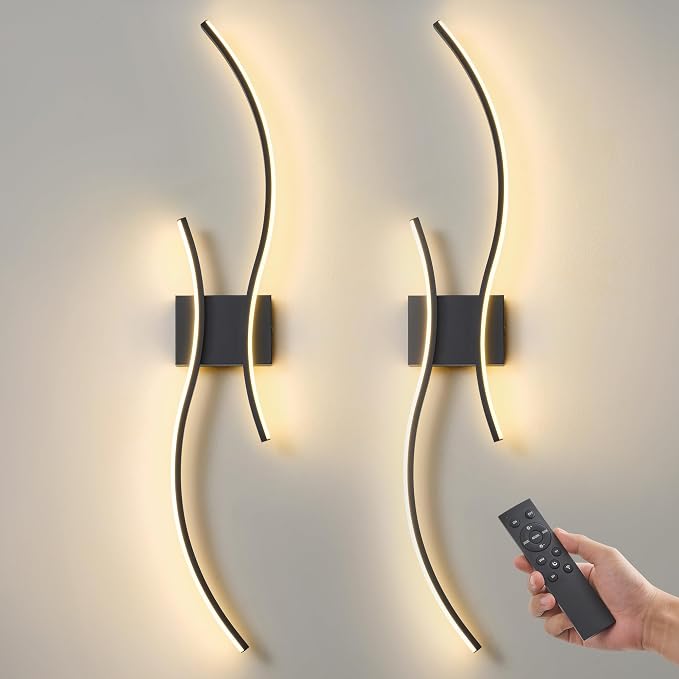 Battery Operated Wall Sconces Set of 2, Dimmable Modern LED Rechargeable Wall - Image 9