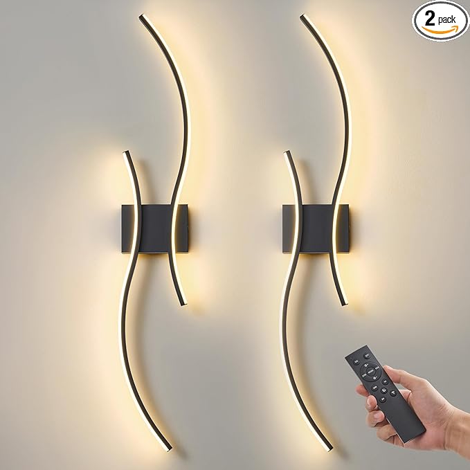 Battery Operated Wall Sconces Set of 2, Dimmable Modern LED Rechargeable Wall by Unknown
