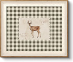 VIYYIEA Framed Wall Art for Living Room, Sika Deer Stamp Canvas Prints by VIYYIEAART