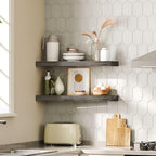 HOOBRO Floating Shelves for Wall, Wall Mounted Shelf Set of 2, 23.6" Hanging - Image 4