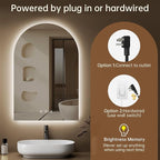 Arched Backlit Mirror Bathroom 24"x36"- Frameless LED Bathroom Mirror - Image 7