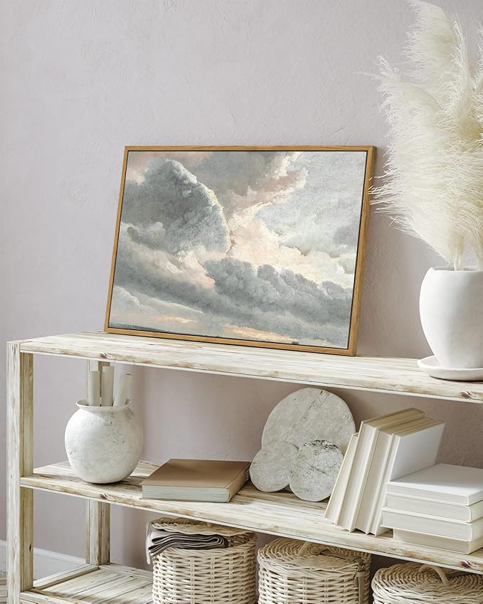 InSimSea Framed Canvas Wall Art Vintage Decor, Nature Wall Decor, Large Sky - Image 3